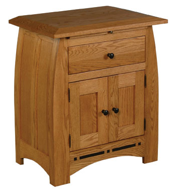 Simply Amish Aspen 1267349 Nightstand with Pullout Surface Dunk