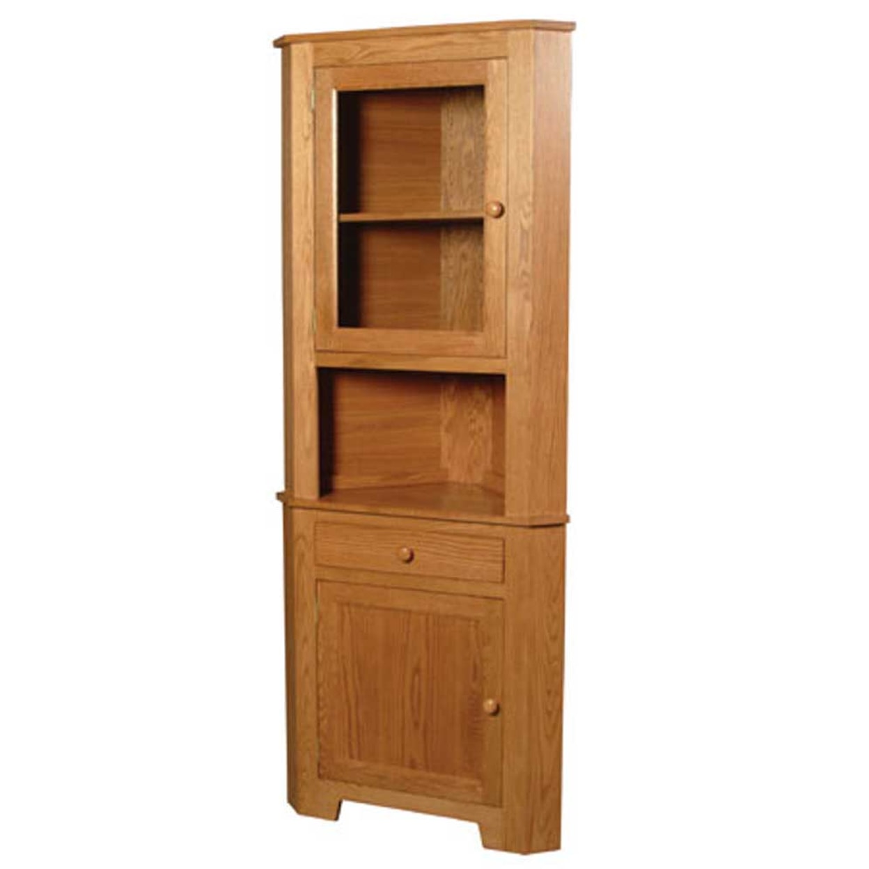 Simply Amish Shaker Amish 1-Door Open Corner Hutch