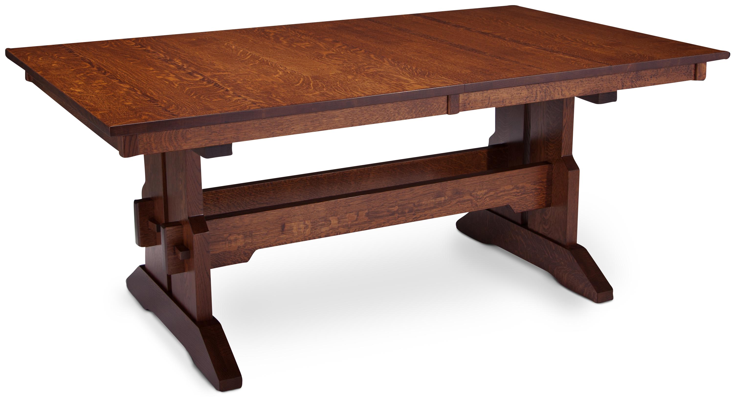 Trestle table with clearance leaves