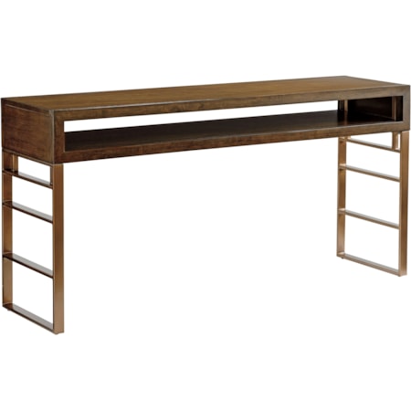 Sligh Cross Effect 190-471 Contemporary Office Console with Metal Base ...