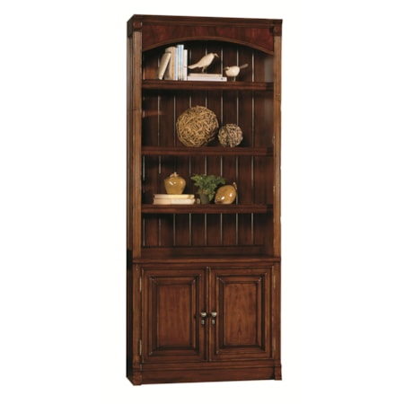 Traditional Bunching Bookcase with Adjustable Storage and Touch Lighting