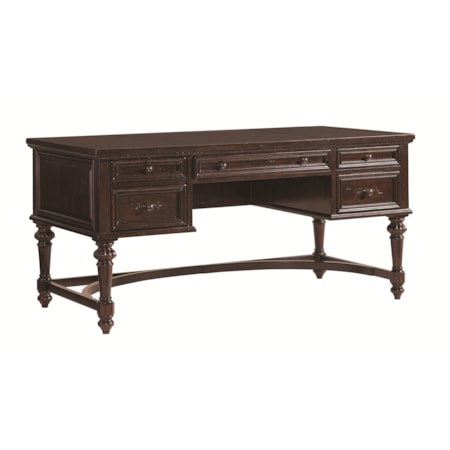 St. Ives Desk with Leather Top and Gold Accents