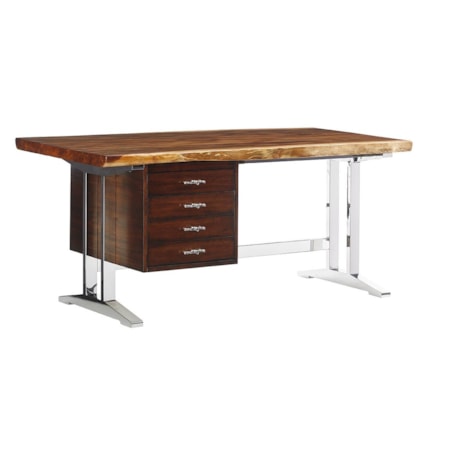 La Costa Writing Desk with Live Edge Wood Top