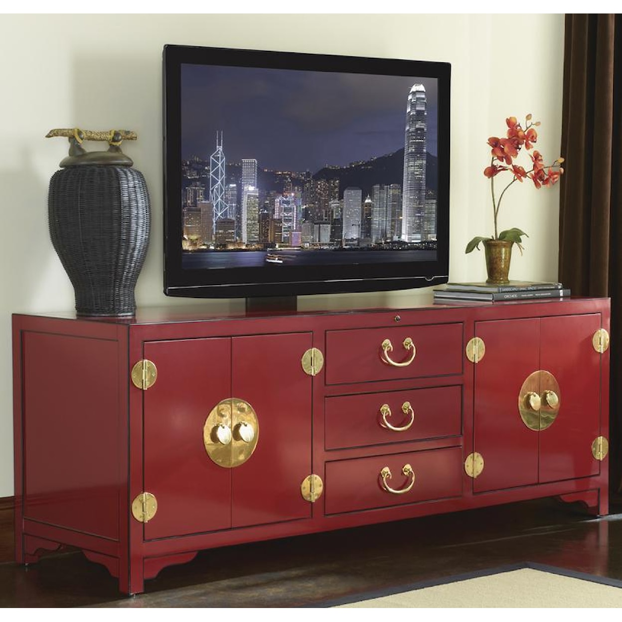 Sligh Studio Designs Red Pacifica TV Console