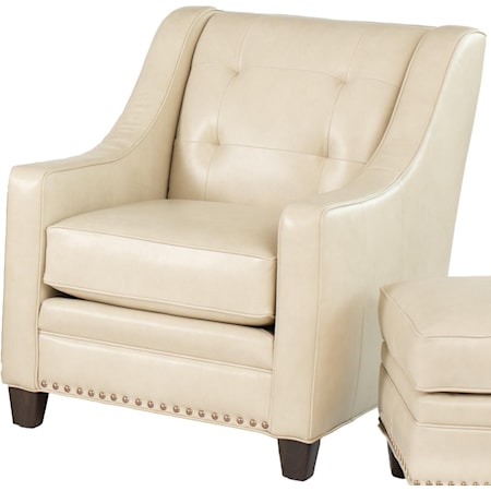 Transitional Stationary Chair with Tufting