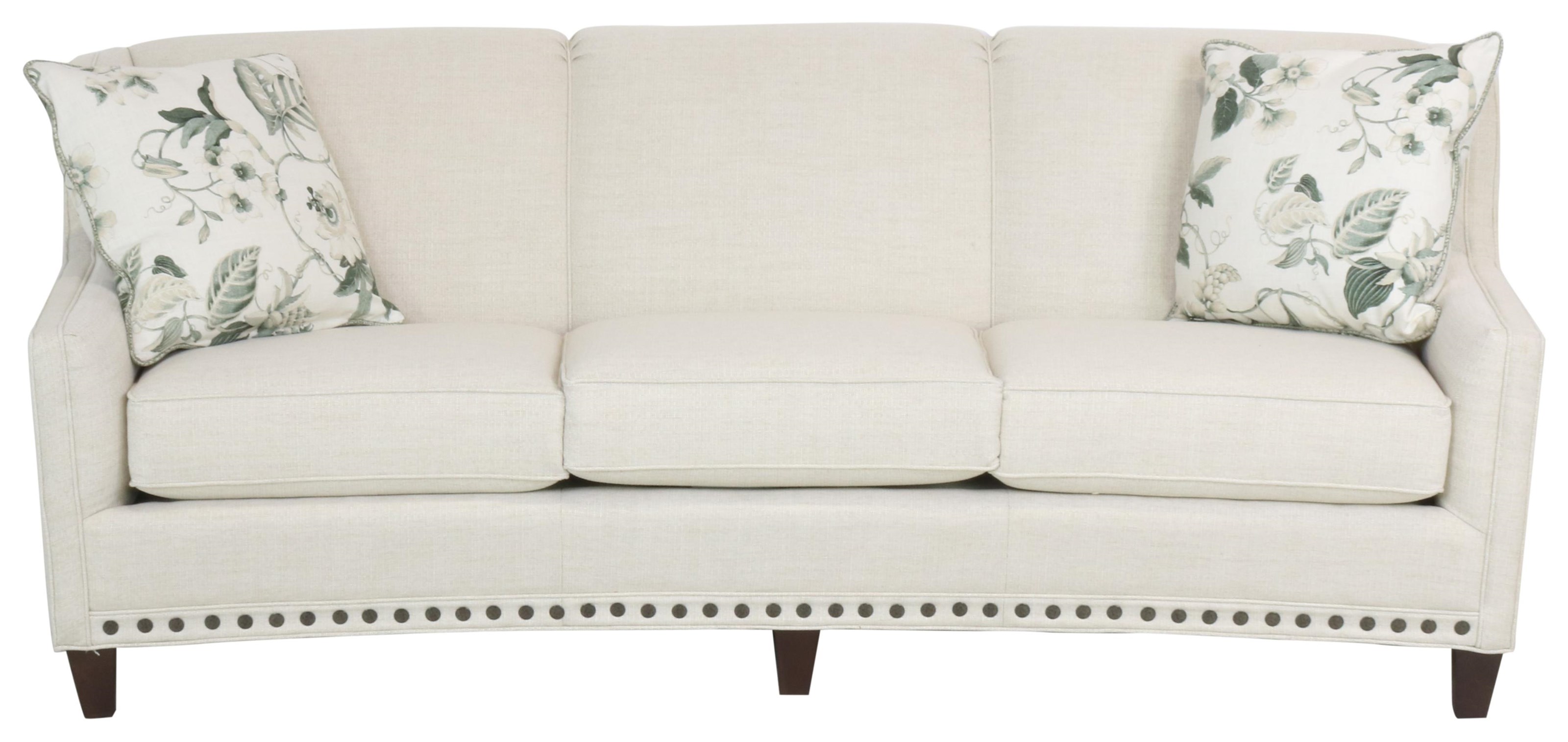 White sofa with nailhead trim discount