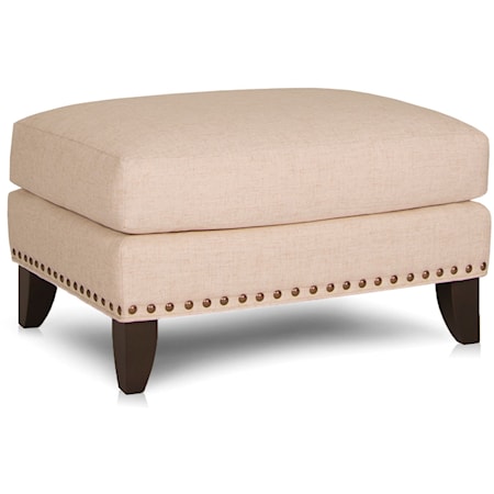 Transitional Accent Ottoman with Nail-Head Trim