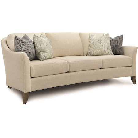 Transitional Sofa with Flare Tapered Arms
