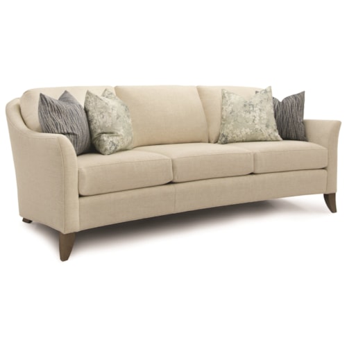 Transitional Sofa with Flare Tapered Arms