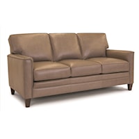 Customizable Sofa with Art Deco Arms, Tapered Legs and Semi-Attached Back