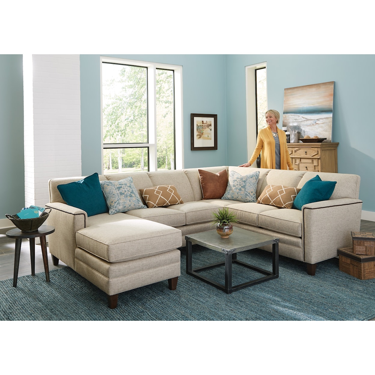 Smith Brothers Build Your Own 3000 Series Customizable 3-Piece Chaise Sectional