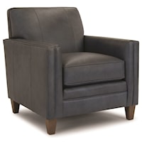 Customizable Chair with Banded Arms, Tapered Legs and Pullover Back