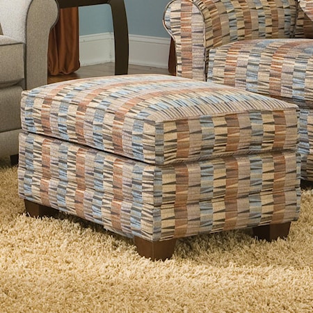 Casual Accent Ottoman with Tapered Legs