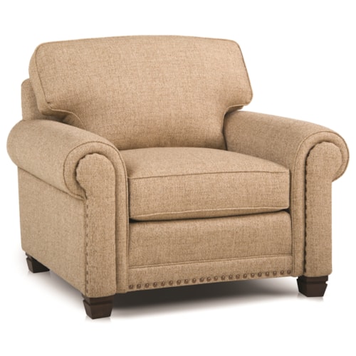 Traditional Stationary Chair with Nailhead Trim
