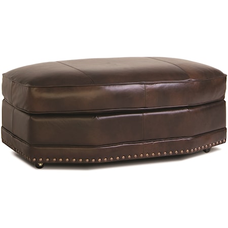 Traditional Angular Accent Ottoman with Nail-Head Trim