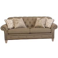 Traditional Button-Tufted Sofa with Nailhead Trim