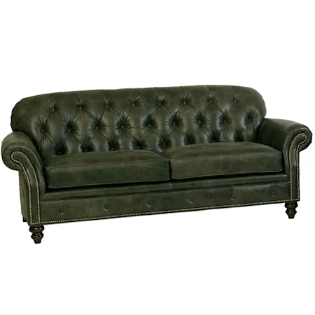 Traditional Button-Tufted Sofa with Nail-Head Trim