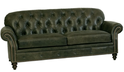 Traditional Button-Tufted Sofa with Nailhead Trim