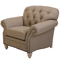 Traditional Button-Tufted Chair with Nailhead Trim