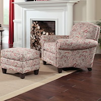 Chair and Ottoman with Tapered Block Legs
