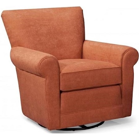 Casual Swivel Glider Chair with Rolled Arms