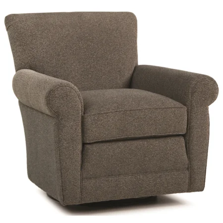 Casual Swivel Glider Chair with Rolled Arms