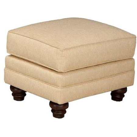 Rectangular Ottoman with Turned Legs