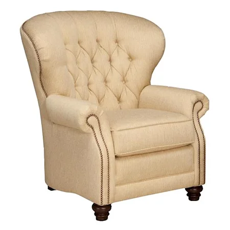 Traditional Pressback Recliner with Tufted Seat Back