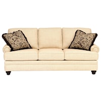 Traditional Sofa with Rolled Panel Arms