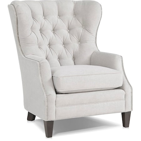 Traditional Chair with Tufted Wing Back