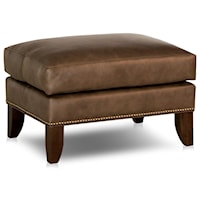 Traditional Ottoman with Tapered Legs