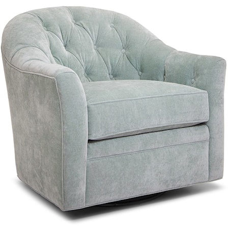 Transitional Swivel Glider Chair with Button Tufting