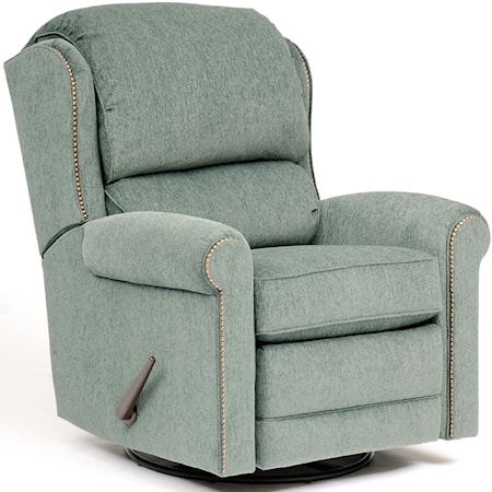 Casual Fabric Swivel Glider Reclining Chair