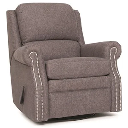 Traditional Manual Reclining Chair with Nailhead Trim