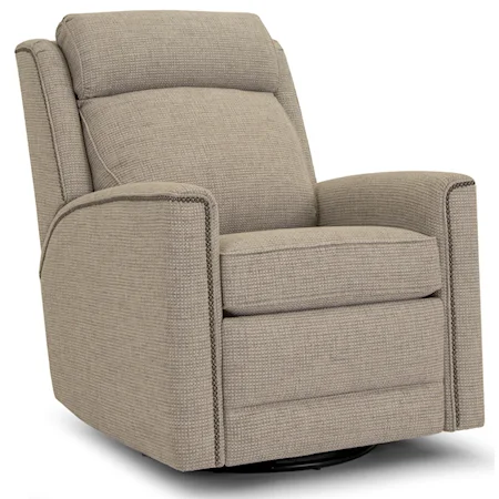 Transitional Power Swivel Glider Recliner with Power Headrest