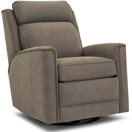 Transitional Power Swivel Glider Recliner with Power Headrest