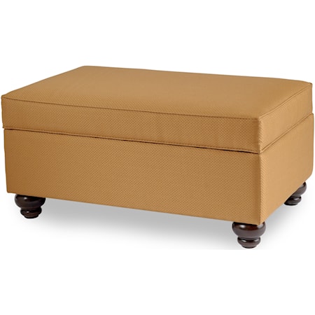 Storage Ottoman with Turned Legs