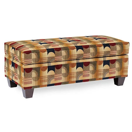 Rectangular Storage Ottoman with Tapered Legs