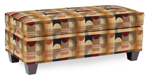 Rectangular Storage Ottoman with Tapered Legs