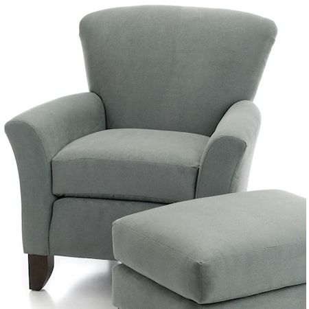 Upholstered Chair w/ Flared Arms
