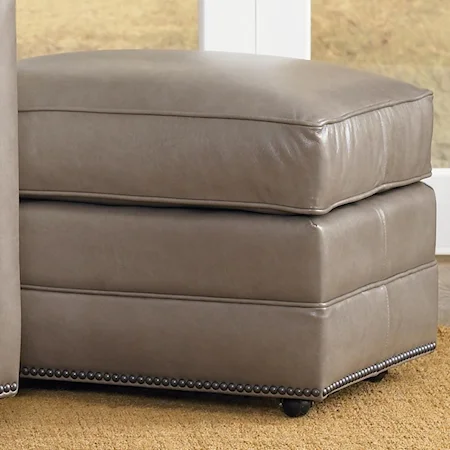 Transitional Ottoman with Casters