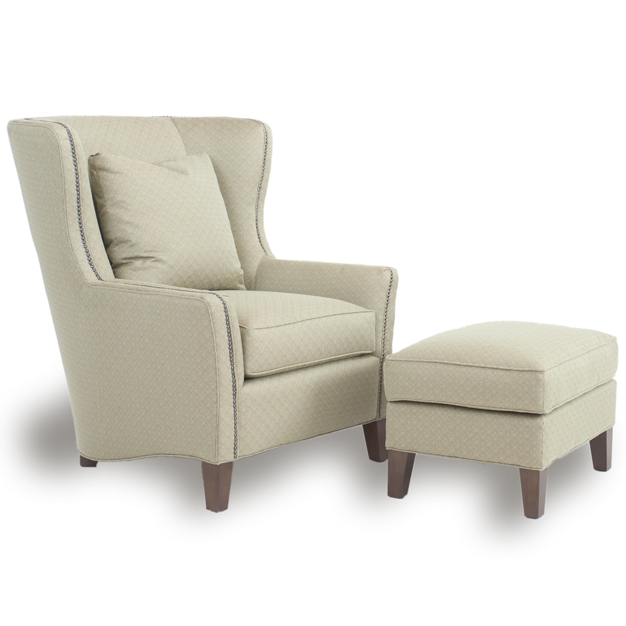 Smith Brothers Accent Chairs and Ottomans SB Upholstered Wingback Chair