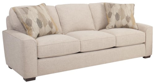 Mid-Size Retro Styled Sofa with Deco Arms
