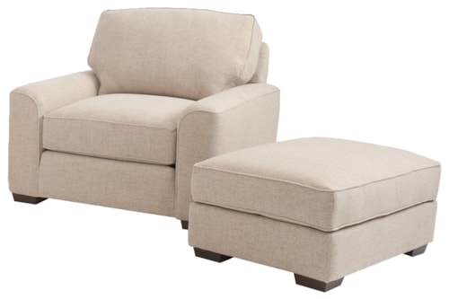 Retro Styled Chair and Ottoman Set