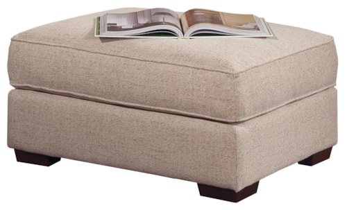 Casual Ottoman with Wood Feet