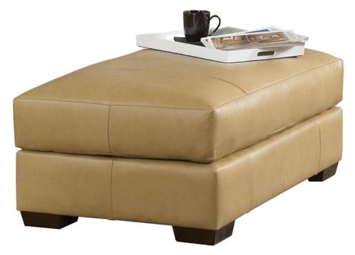 Contemporary Ottoman with Top Stitch Tailoring
