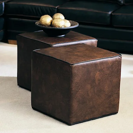 Cube Ottoman with No Feet