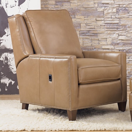 Transitional Power Reclining Chair with Nailhead Trim