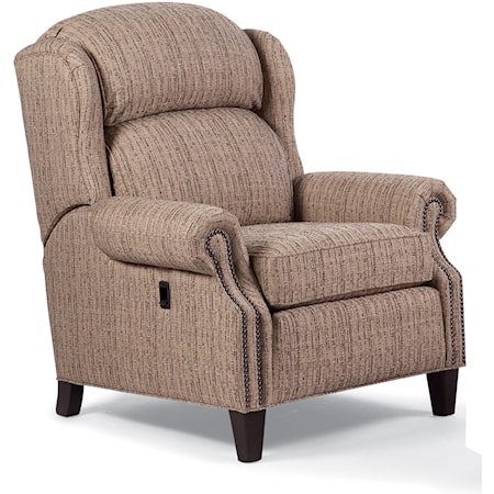 Traditional Power Reclining Chair with Nailhead Trim