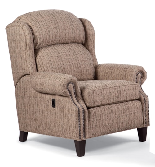 Traditional Motorized Reclining Chair with Nailhead Trim